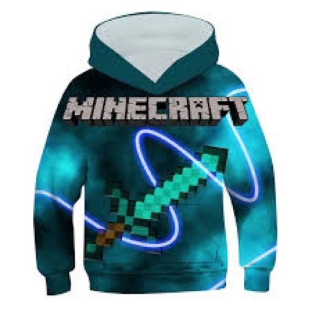 Minecraft Blue and Green Hoodie